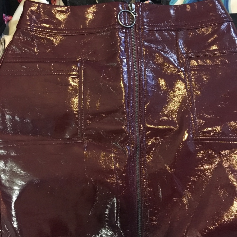 Pleather Maroon Skirt